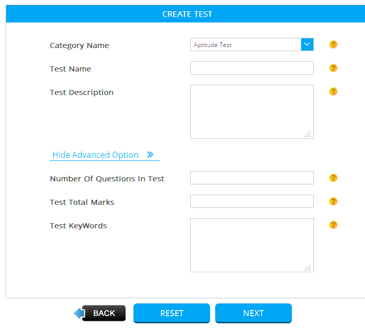 Enter Test Details - screenshot 1