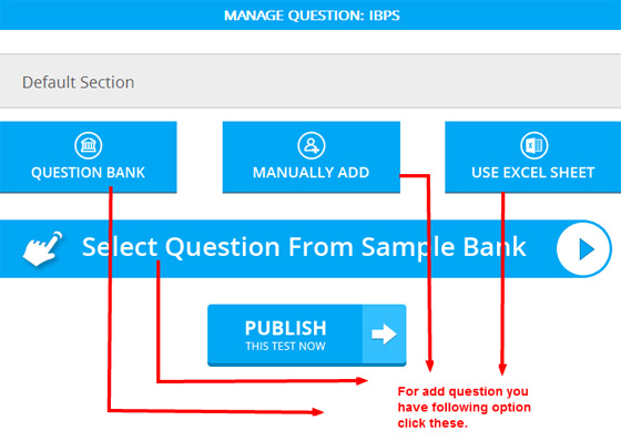Add Questions in Test - screenshot 1