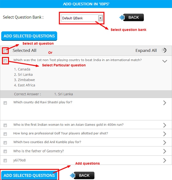 Add Questions in Test - screenshot 3