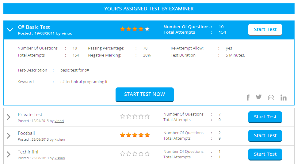View Assigned Test Tests - screenshot 4